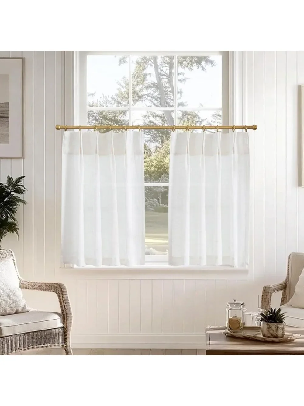 Linen Pinch Pleated Kitchen Curtains 24